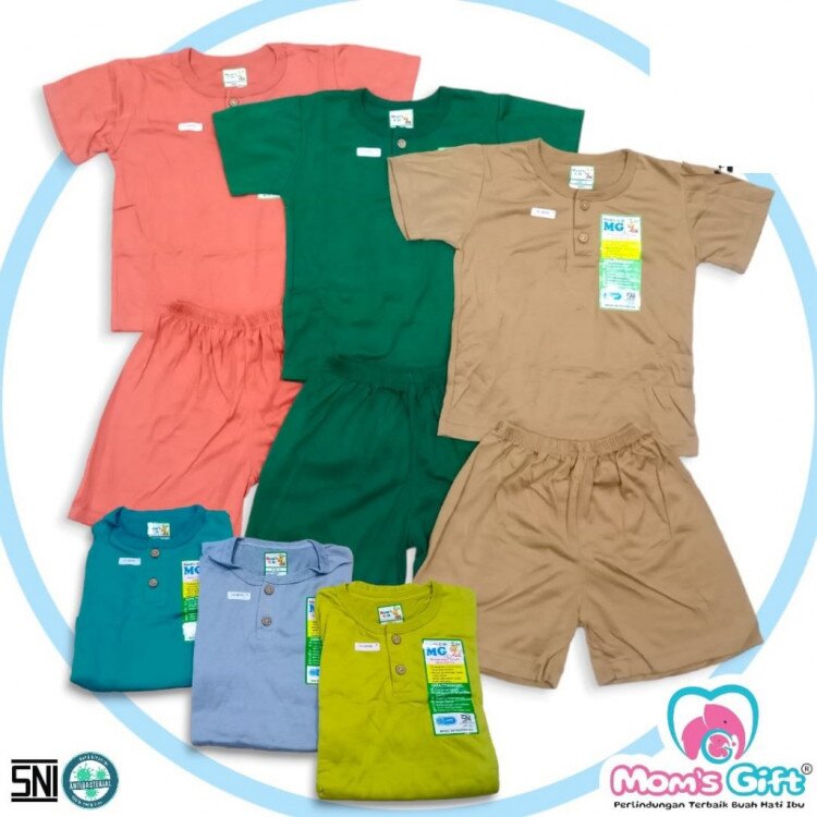 Baju Bayi Setelan Anak Kaos Premium Quality Polos Rainy Series / Baju Bayi Perempuan / Baju Bayi Laki Laki / Setelan Anak SNI