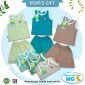 Paket 3pcs Baju Bayi Setelan Singlet Kutung Kaos Anak Moms Gift Premium Quality Polos / Setelan Bayi Kutung / Setelan Bayi Laki-laki dan Perempuan / Baju Bayi adem / Baju Santai Anak #3