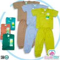 Paket Setelan Baju Bayi Pendek Celana Panjang Polos Rainy Series / Baju Anak Kancing Pundak / Baju Tidur Anak / Piyama Anak Unisex