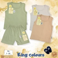 Baju Setelan Anak Singlet Ridges Polos Warna King Colours / Baju Bayi Adem Lembut ber-SNI