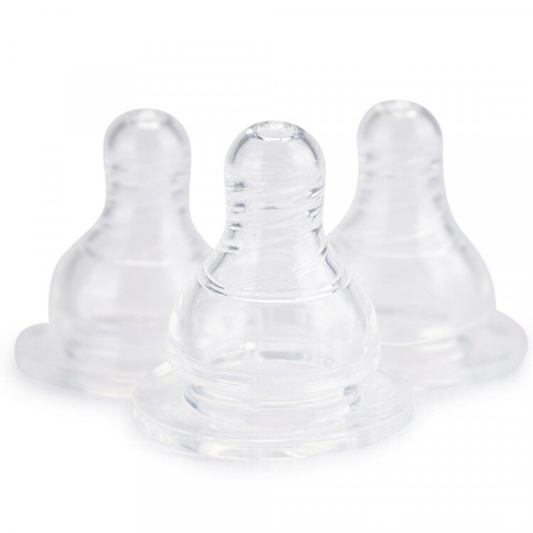 PROMO Paket Hemat 3pcs Dot Peristaltic Silicone Nipple Ulir / Dot Bayi Peristaltic Nipple Standard Neck / Slim Neck Silicone Nipple