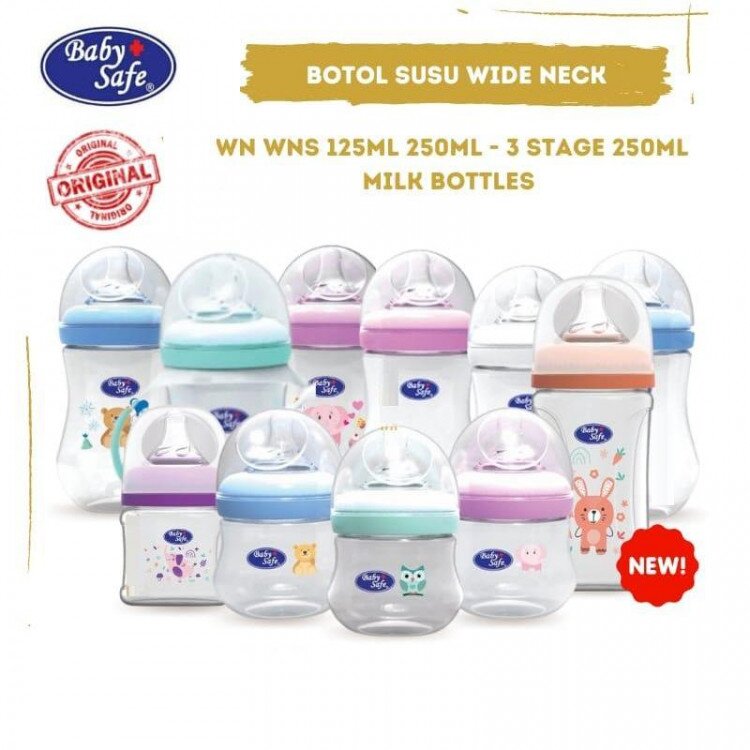 Botol Susu Bayi Baby Safe Wide Neck 150ml - 250ml / Dot Bayi Wide Neck Silicone Nipple BPA Free