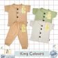 Setelan Baju Bayi Pendek Panjang Kancing Depan RIDGES Polos King Colours Newborn - 1 tahunan SNI / Piyama Anak Adem Anak 0-1 tahunan/ Baju Santai Anak / Baju Tidur Anak #1