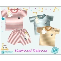 Paket Setelan Baju Bayi Pendek Kancing Pundak Ridges Natural Colours / Baju Santai Anak / Setelan Oblong Anak Unisex