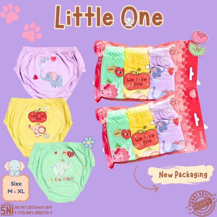 Celana Dalam Anak Perempuan Cewek Ridges Fancy Little One 3pcs / CD anak Cewek