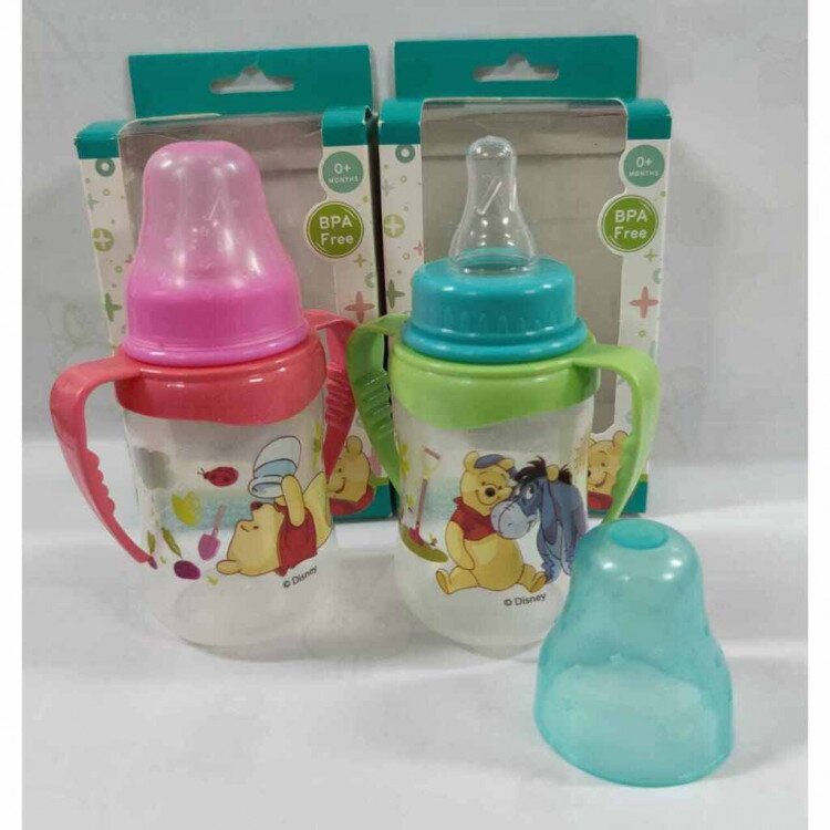 Botol Susu Bayi Pegangan Pooh 125ml BPA Free (Botol Bayi Gagang)