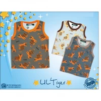 Promo Paket Baju Atasan Singlet Anak Ridges Motif LIL Tiger 3pcs SNI