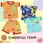 Setelan Baju Bayi Pendek Panjang Kancing Depan RIDGES Cheerful Team Newborn - 1 tahunan SNI / Piyama Anak Adem Anak 0-1 tahunan/ Baju Santai Anak / Baju Tidur Anak #1