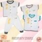 Setelan Baju Bayi Pendek Panjang Kancing Depan RIDGES Prosperity Stripes Newborn - 1 tahunan SNI / Piyama Anak Adem Anak 0-1 tahunan/ Baju Santai Anak