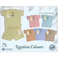 Setelan Baju Bayi Oblong Pendek Kancing Depan Bobok BIG SIZE 1-6 tahunan RIDGES SNI Egyptian Colours / Baju Oblong Anak Adem / Baju Santai Anak