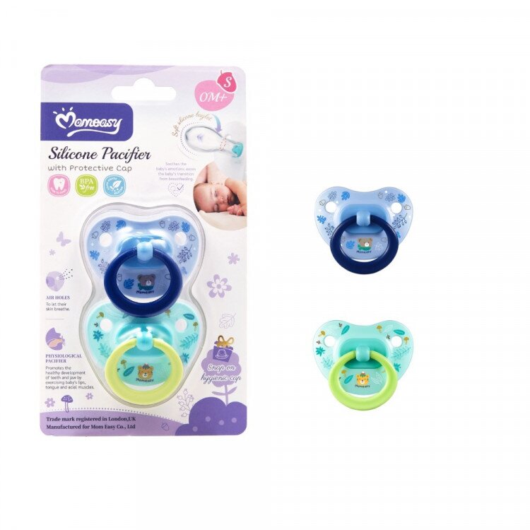 Empeng Bayi 2pcs MomEasy / Silicone Pacifier (Empeng Bulat Pipih)