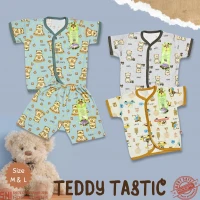PROMO Setelan Baju Bayi Pendek Kancing Depan Teddy Tastic RIDGES SNI