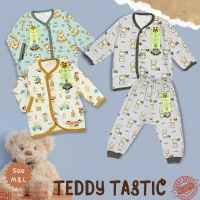 PROMO Setelan Bayi Panjang Teddy Tastic / Baju Tidur Anak / Piyama Anak Ridges Kancing Depan SNI