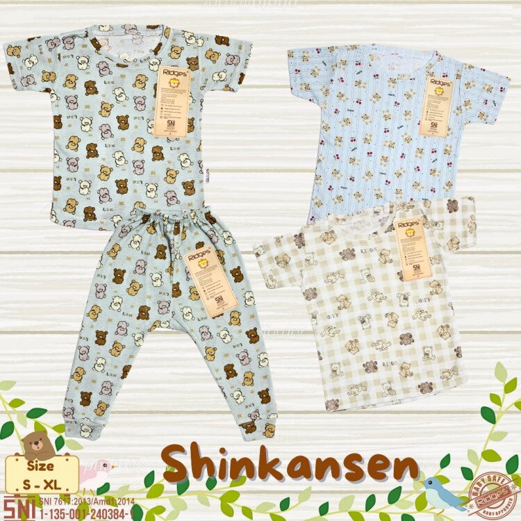 Setelan Baju Bayi Ridges Pendek Panjang (Celana Model Legging) / Baju Anak Bahan Tipis Halus dan Adem / Baju Tidur Anak Nyaman Dipakai / Piyama