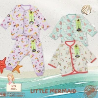 PROMO Setelan Bayi Panjang Little Mermaid / Baju Tidur Anak / Piyama Anak Ridges Kancing Depan SNI