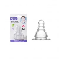 Momeasy Dot Peristaltic Slim Neck Silicone Nipple Isi 2pcs / Peristaltic Nipple Dot Botol Bayi Ulir Slim Neck Peristaltik / Dot Bayi Peristaltic Nipple Standard