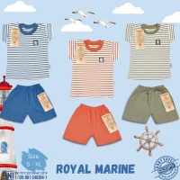 Paket Setelan Baju Bayi Pendek Ridges Royal Marine / Baju Santai Anak / Setelan Kaos Anak Ridges SNI Adem
