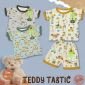 Setelan Baju Bayi Pendek Panjang Kancing Depan RIDGES Teddy Tastic Newborn - 1 tahunan SNI / Piyama Anak Adem Anak 0-1 tahunan/ Baju Santai Anak