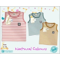 Promo Paket Baju Atasan Singlet Anak Ridges Salur 3pcs SNI