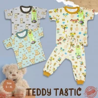 Setelan Baju Bayi Ridges Teddy Tastic / Baju Anak Kancing Pundak Halus dan Adem / Baju Tidur Anak Nyaman Dipakai / Piyama Anak Laki-Laki Perempuan