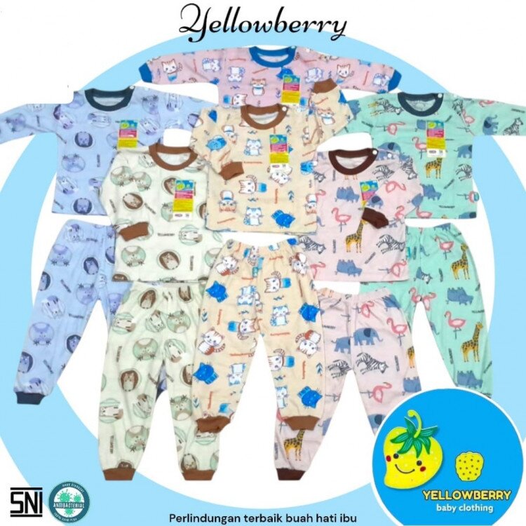 Piyama Bayi / Setelan Baju Bayi Panjang Celana Panjang / Baju Anak Kancing Pundak / Baju Tidur Anak / Piyama Anak Unisex