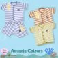PROMO Setelan Baju Bayi Pendek Kancing Depan Natural Aquaria Colours RIDGES SNI