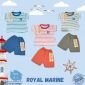 Setelan Baju Bayi Pendek Panjang Kancing Depan RIDGES Royal Marine Newborn - 1 tahunan SNI / Piyama Anak Adem Anak 0-1 tahunan/ Baju Santai Anak / Baju Tidur Anak #2