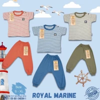 Setelan Baju Bayi Ridges Royal Marine / Baju Anak Kancing Pundak Halus dan Adem / Baju Tidur Anak Nyaman Dipakai / Piyama Anak Laki-Laki Perempuan