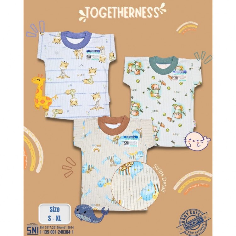 Paket Baju Atasan Kaos Anak Ridges Motif Togetherness