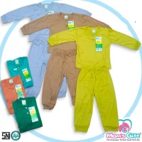 Setelan Baju Bayi Panjang Polos / Baju Tidut Anak Kancing Pundak / Baju Tidur Anak / Piyama Anak Unisex