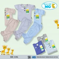 Paket Setelan Baju Bayi Pendek Celana Panjang Polos Series / Baju Anak Kancing Pundak / Baju Tidur Anak / Piyama Anak Unisex