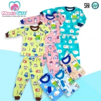 Piyama Baju Bayi Setelan Panjang Anak Kancing Pundak Type AJ Series/ Piyama Anak / Baju Bayi Panjang / Baju Tidur Anak Unisex / Piyama Anak