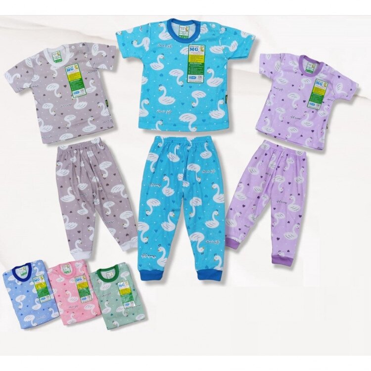 Setelan Baju Bayi Pendek Celana Panjang Kancing Pundak Angsa Series / Baju Anak Kancing Pundak / Baju Tidur Anak / Piyama Anak Unisex