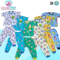 Setelan Baju Bayi Pendek Celana Panjang Kancing Pundak Type AT Series / Baju Anak Kancing Pundak / Baju Tidur Anak / Piyama Anak Unisex