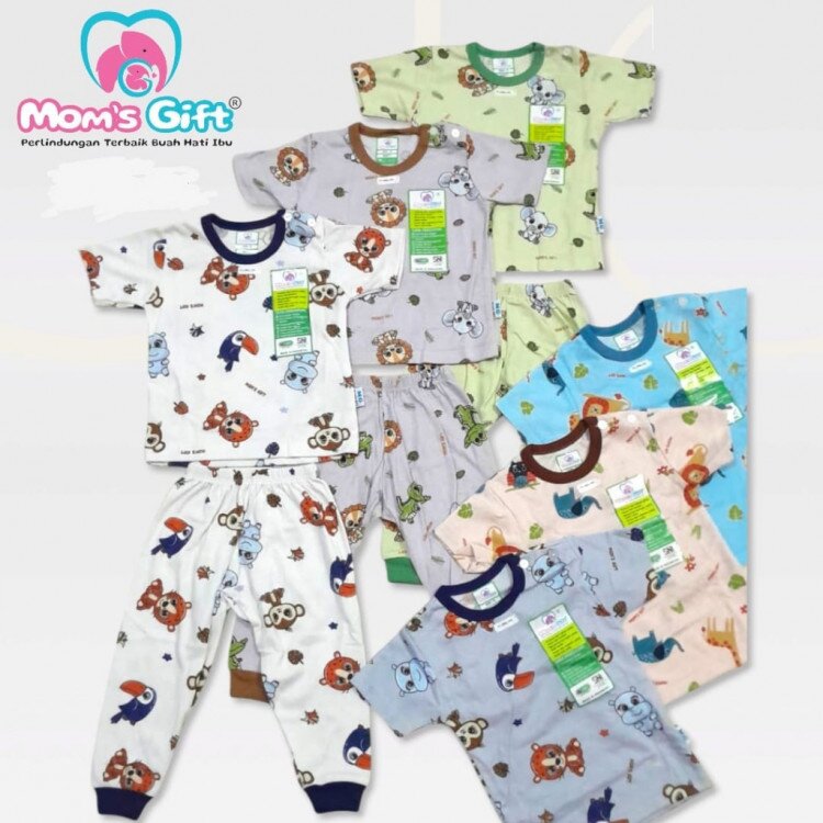 Setelan Baju Bayi Pendek Celana Panjang Kancing Pundak Type AL / Baju Anak Kancing Pundak / Baju Tidur Anak / Piyama Anak Unisex