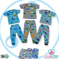 Setelan Baju Bayi Pendek Celana Panjang Kancing Pundak Type AA Series / Baju Anak Kancing Pundak / Baju Tidur Anak / Piyama Anak Unisex