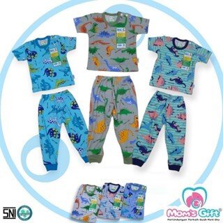 Setelan Baju Bayi Pendek Celana Panjang Kancing Pundak Type AA Series / Baju Anak Kancing Pundak / Baju Tidur Anak / Piyama Anak Unisex