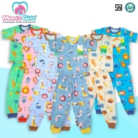 Setelan Baju Bayi Pendek Celana Panjang Kancing Pundak Type AD Series / Baju Anak Kancing Pundak / Baju Tidur Anak / Piyama Anak Unisex