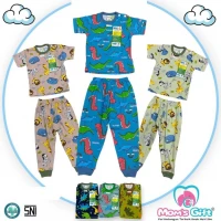 Setelan Baju Bayi Pendek Celana Panjang Kancing Pundak Type J Series / Baju Anak Kancing Pundak / Baju Tidur Anak / Piyama Anak Unisex
