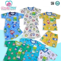 Setelan Baju Bayi Pendek Kancing Pundak Type AT Series / Baju Santai Anak / Setelan Oblong Anak Unisex