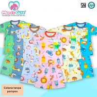 Setelan Baju Bayi Pendek Kancing Pundak Type AD Series / Baju Santai Anak / Setelan Oblong Anak Unisex