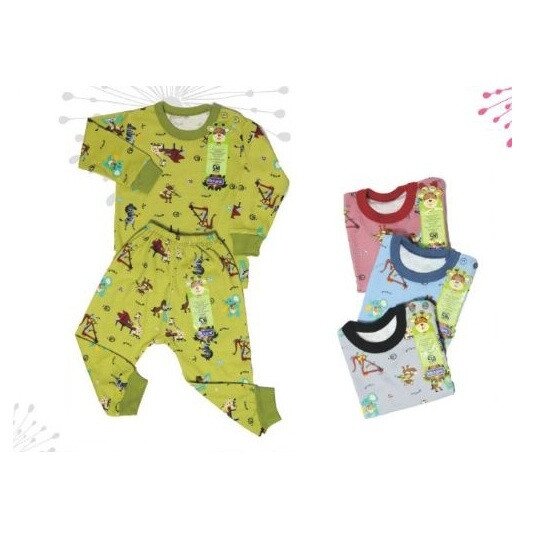 Setelan Oblong Panjang Anak Kancing Pundak Ridges Musical Animals SNI / Baju Tidur Anak Adem dan Halus / Piyama Anak Ridges Nyaman dipakai