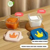Kotak Makan Bayi MPASI Kaca 140ml / Multifunction Food Container 140ml / Kontainer Makanan Bayi Kaca / Tempat Makanan Bayi / Tempat MPASI Kaca