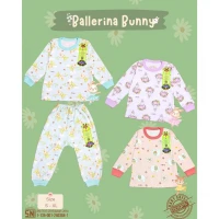Setelan Oblong Panjang Anak Kancing Pundak Ridges Ballerina Bunny SNI / Baju Tidur Anak Adem dan Halus / Piyama Anak Perempuan Ridges Nyaman dipakai