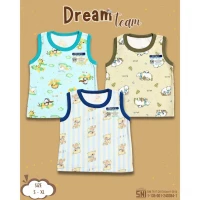 Promo Paket Baju Atasan Singlet Anak Ridges Motif Dream Team 3pcs SNI