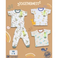 Setelan Baju Bayi Ridges Togetherness / Baju Anak Kancing Pundak Halus dan Adem / Baju Tidur Anak Nyaman Dipakai / Piyama Anak Laki-Laki Perempuan Motif