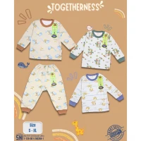 Setelan Oblong Panjang Anak Kancing Pundak Ridges Togetherness SNI / Baju Tidur Anak Adem dan Halus / Piyama Anak Unisex Ridges Nyaman dipakai