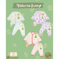 PROMO Setelan Bayi Panjang Anak Perempuan Ballerina Buny / Baju Tidur Anak / Piyama Anak Ridges Kancing Depan SNI