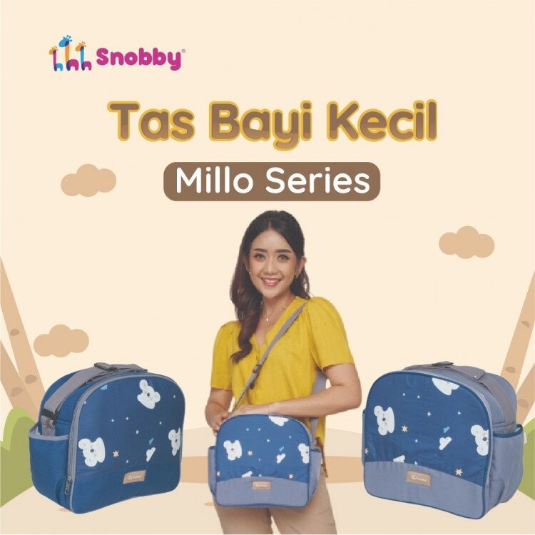 Tas Bayi Kecil Snobby Seri Millo / Tas Perlengkapan Bayi Millo Series / Diapers Bag Bayi / Tas Traveling Bayi / Tas Baby Carrier Bayi