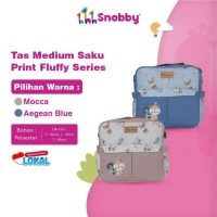 Tas Bayi Sedang Snobby Seri Fluffy / Tas Perlengkapan Bayi Medium Fluffy Series / Diapers Bag Bayi / Tas Traveling Bayi / Tas Baby Carrier